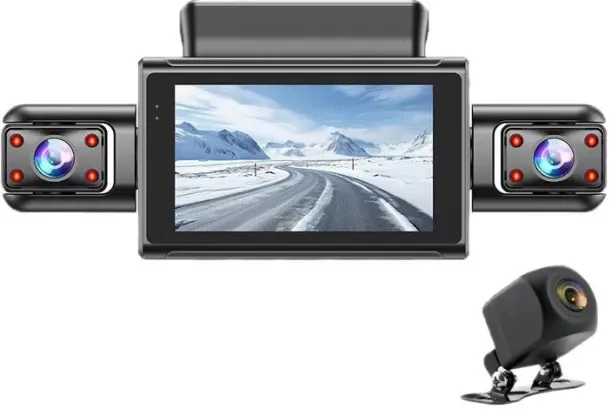 Happyfun Car recording 360° Car Camera，1080P HD dash cam for car, front, rear, left, right, 3-inch …
