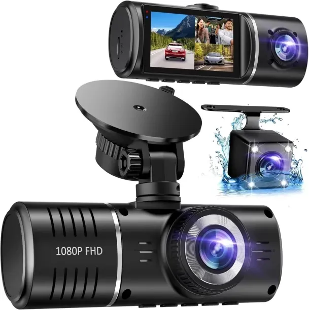 SHIJIN 1080P Dash Camera for Cars,Dash Cam Front and Rear, 3 Channel Car Camera Front Rear and Insi…
