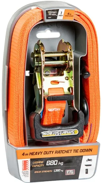 Smartstraps Ratchet Tie Down Pad 4m Orange Vehicle Cargo Net