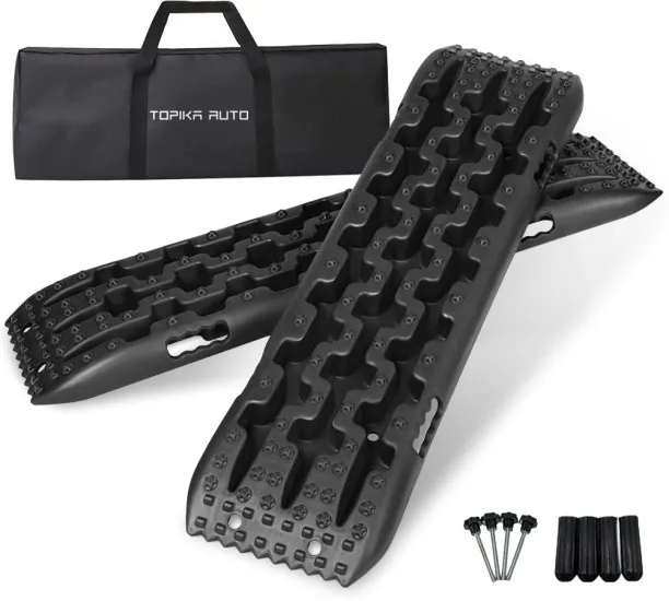 Topika 2PC Off-Road Traction Boards for Sand & Mud Recovery, 3.5T Load Black Front Brake for  SUV, …