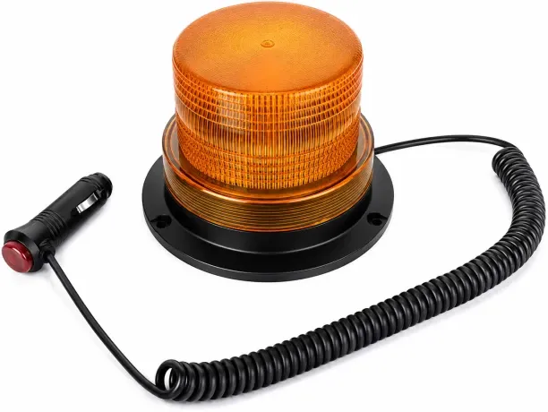 Strobe Beacon Light (Amber, 12V) Magnetic Emergency Warning Light with Plug . LED (12 V, 24 W)