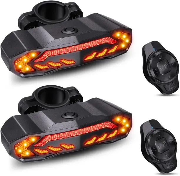 Flycross Smart Bike Tail Light with Turn Signals, Brake Light, Warning Electric Horn, USB Rechargea…