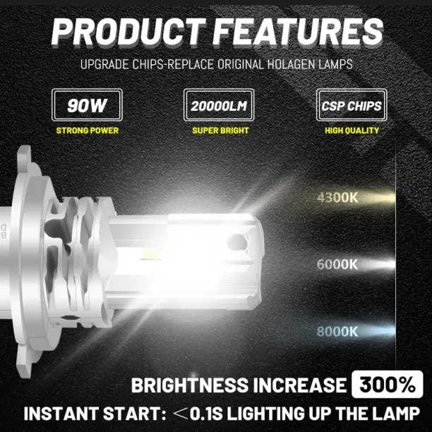 MAX 9007/HB5 Hi/Lo,6000 Cold White Car, Motorbike Halogen (12 V, 55 W)