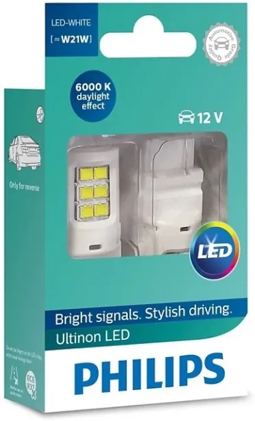 PHILIPS LED Philips W21W LED WHITE Ultinon 11065ULWX2 6000K 12V 1W Various LED for Various (12 V, 2…
