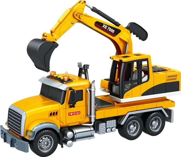 Toy Star Excavator Truck with Light & Sound (35cm Long)