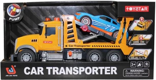 Toy Star Transporter Truck & Car with Sound, Lights, Pump
