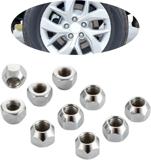 Banglii Nut & Bolt Set 10 Pcs 1/2-20 Inches Trailer Lug Nuts， Anti-Theft Tire Hole Screws for Car, …