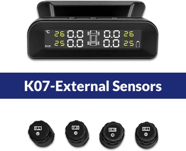 Huanix -K07P-Built-in Sensor-E-ACE TPMS Car Tire Monitoring Pressure Display auto Alarm Monitor Sol…