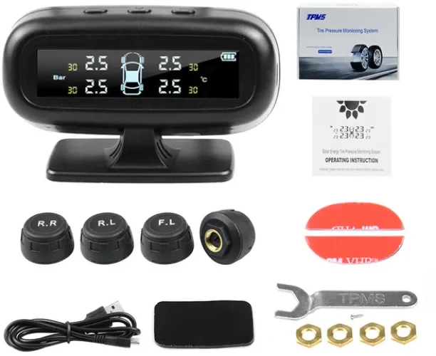 Huanix internal sensors-Vstm TPMS Tire Pressure Alarm Monitoring System Smart Solar Tyre Pressure M…