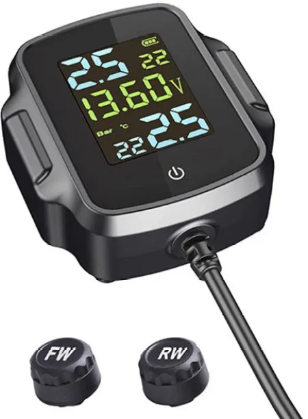 Huanix Black-Car Tyre Pressure Monitor With 4 External Sensors Temperature Warning Fuel Save Tire P…