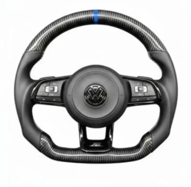 Auto Renzo Genuine Carbon Fiber Steering Wheel Compatible with VW Golf 7R & 7.5R Steering Gear