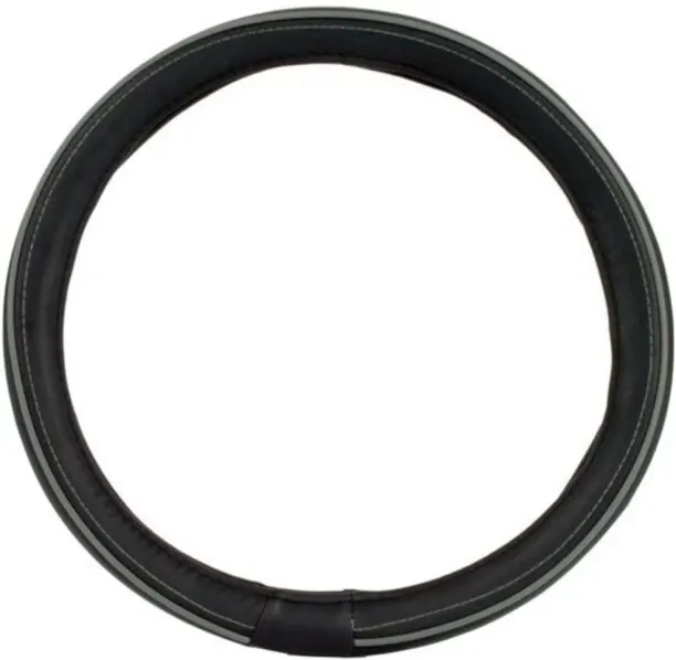 Lekr.co.za Polyurethane Steering Wheel Cover - Black and Dark Grey Steering Column Cover