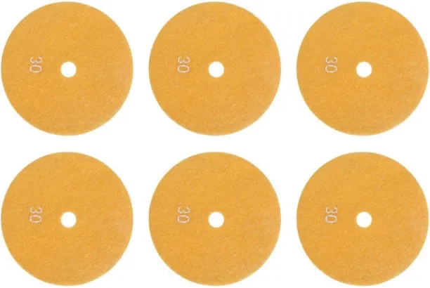 NANSHI 6 Piece Wet Diamond Polishing Pads Marble Granite Grits 30 Bamboo Vehicle Washing  Chain Cle…