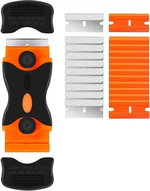 Flycross Blade Scraper, 2-in-1 Double Edged Razorblade Scraper Tool with 20Pcs Razor Blades, Multi-…