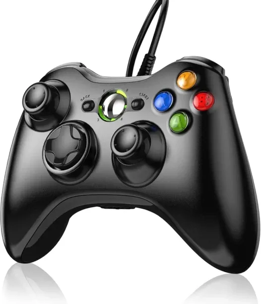 Xbox 360 Wired controller Gamepad Black Edition with Game Add-On