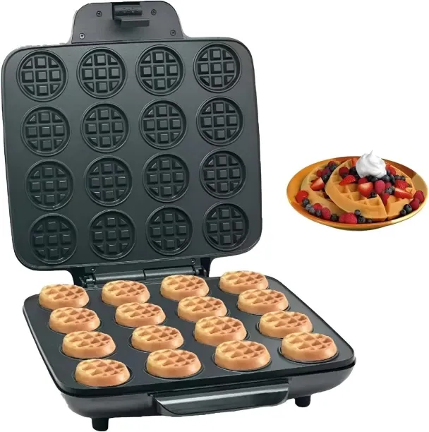 WEIWEISTORE Mini Waffle Maker,Bake 2"Small Waffles,Baking Pan Breakfast Baking Machine Nonstick,Dou…