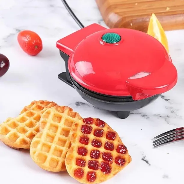 Just Simplified 4 Inch Non-Stick Heart Shaped Waffle Maker