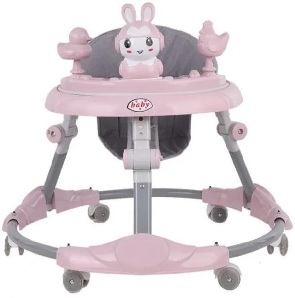Baby Walker With Music -Pink Color 3-in-1 Walker