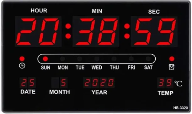 Large Digital Digital 36 cm X 25 mm Wall Clock