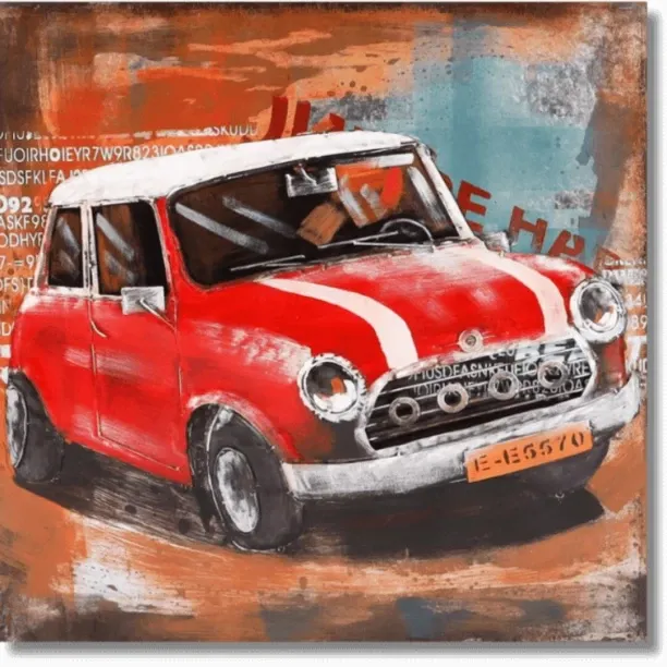 DNL 3D Metal Wall Hanging Art MINI COOPER 80x80cm