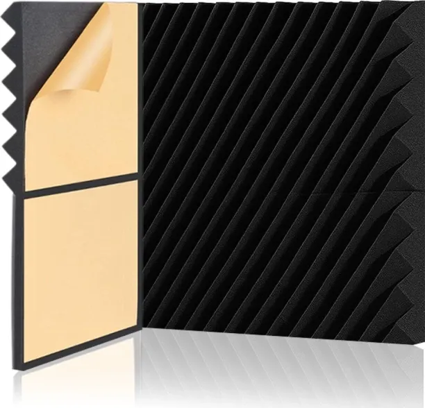 Topika Self-Adhesive Sound Proof Foam Panels, 6/12pcs Acoustic Panels Pack of 6