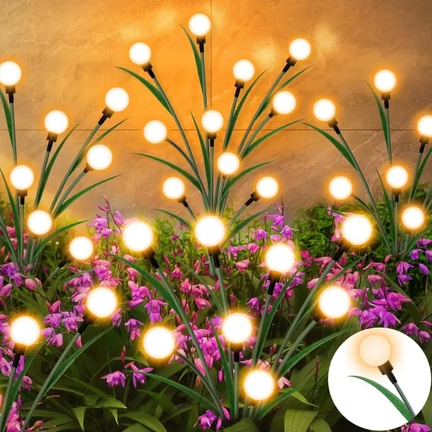MAX (1pcs,8led add leaf)Solar Ground Lights Outdoor Decorations, 12LED Solar Garden Lights Waterpro…