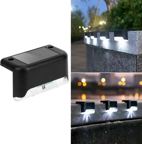 MAX (1pc-White Light)LED Solar Step Lamp Path Stair Outdoor Wall light Garden Lights Balcony Light …