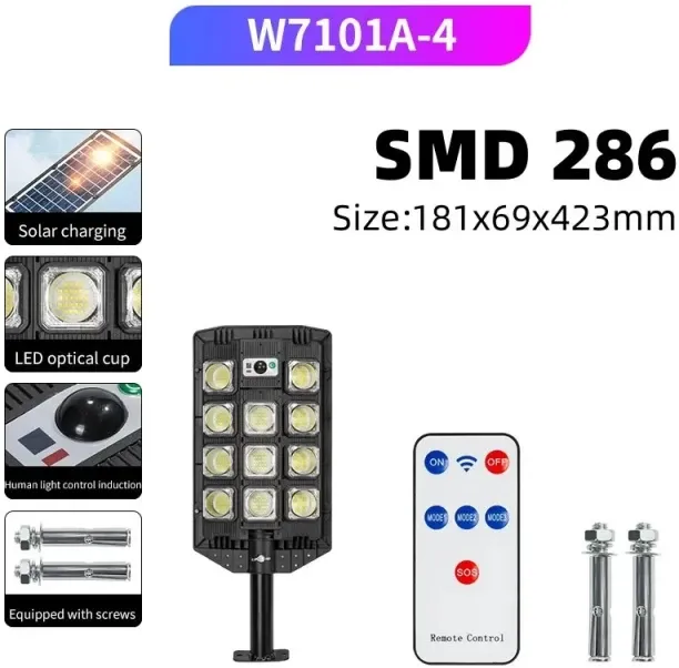 MAX (W7101A-4)20000LM Solar Lights Outdoor Waterproof Motion Sensor Wall Lamp with Powered LED Lamp…