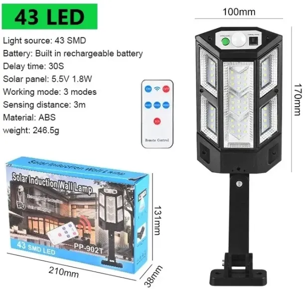MAX (1 PCS)Newest 9900LM Solar LED Lights Outdoor Solar Lamp Of Motion Sensor 4 Mode Waterproof IP6…