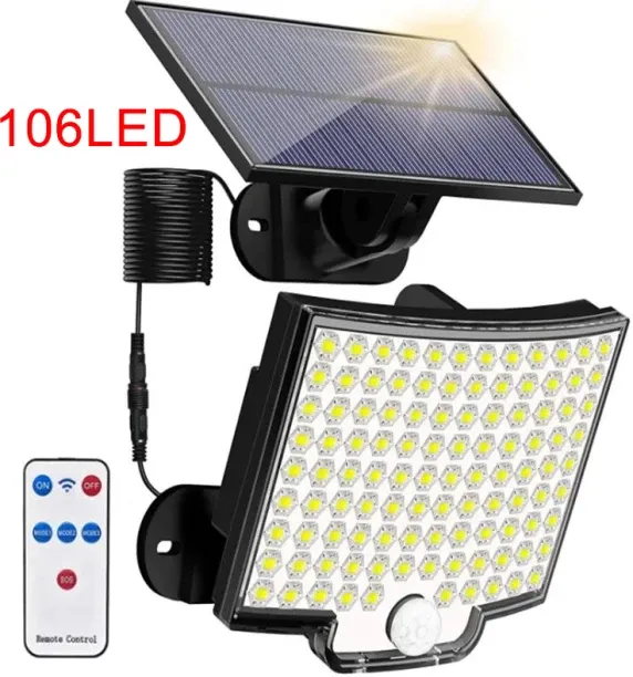 MAX (106 LED)Super Bright Outdoor Solar Lights Motion Sensor Waterproof Street Lamp 800 LED compati…