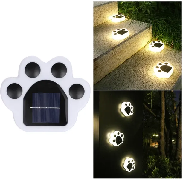 MAX (Warm light 1PC) LED Solar Lights, Outdoor Light, Animal Paw Print Decorative Lamp, compatible …