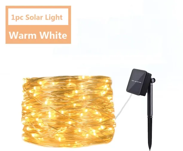 MAX (7M 50LED,1pc Warm)LED Fairy String Lights Waterproof Outdoor Garland Solar Power Holiday Chris…