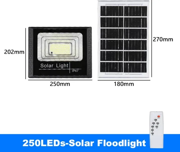 MAX (250LEDs)LED Solar Light compatible Outdoor Garden Floodlight Luminous Waterproof Stairs Wall S…