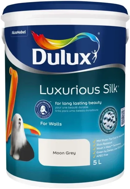 Dulux Luxurious Silk Moon Grey Silk Moon Grey Emulsion Wall Paint
