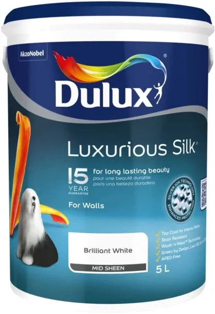 Dulux Luxurious Silk Brilliant White Emulsion Wall Paint