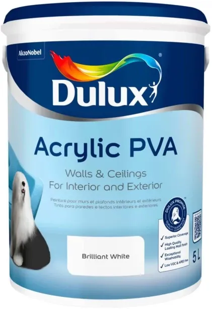 Dulux Acrylic PVA Brilliant White Emulsion Wall Paint