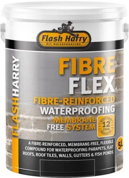 Flash-Harry Fibre Flex Waterproofing - Brown (5L) Orange, Black Functional Wall Paint