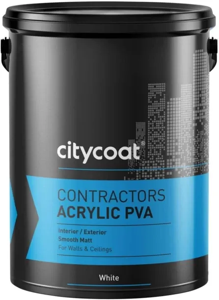 Citycoat Contractors Acrylic Pva Paint White White Emulsion Wall Paint