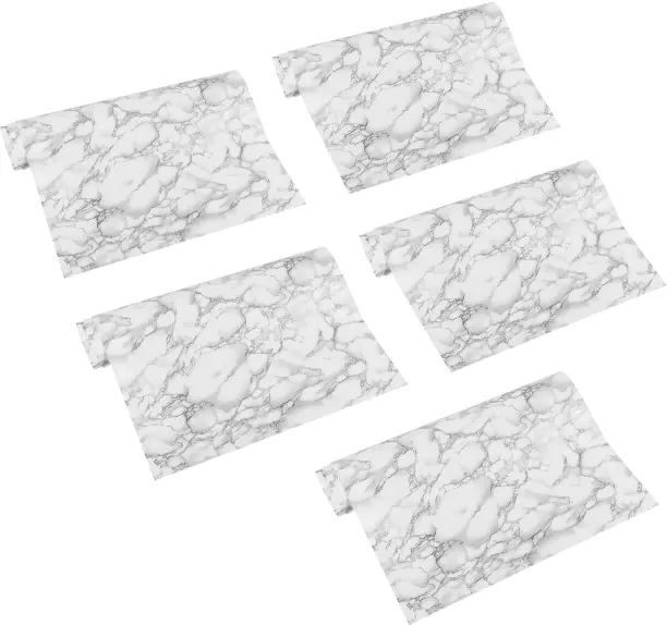 Mix Box Kitchen Backsplash Self Adhesive Wallpaper - Marble - 5Pack Decorative White Wallpaper