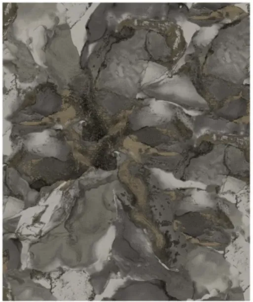 Chrams Marble Wallpaper Grey and Gold 10 m x 530 mm Decorative Grey, Gold Wallpaper