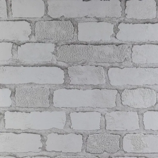 Finish Style Carnaby Street Brick Wallpaper – White (10m x 53cm Roll, Covers ±5m²) Decorative White…