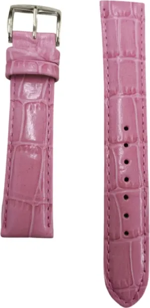 ZRC Alligator Grain Silver Buckle 18 mm Genuine Leather Watch Strap