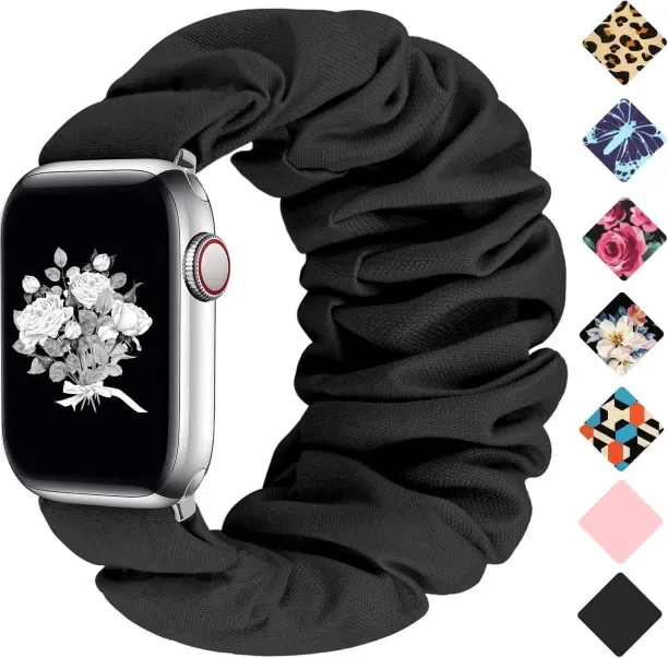 LAHDEK Greatfine Watch Band Compatible with Watch Band Scrunchie 38mm 40mm 41mm 42mm 44mm 45mm, Ela…