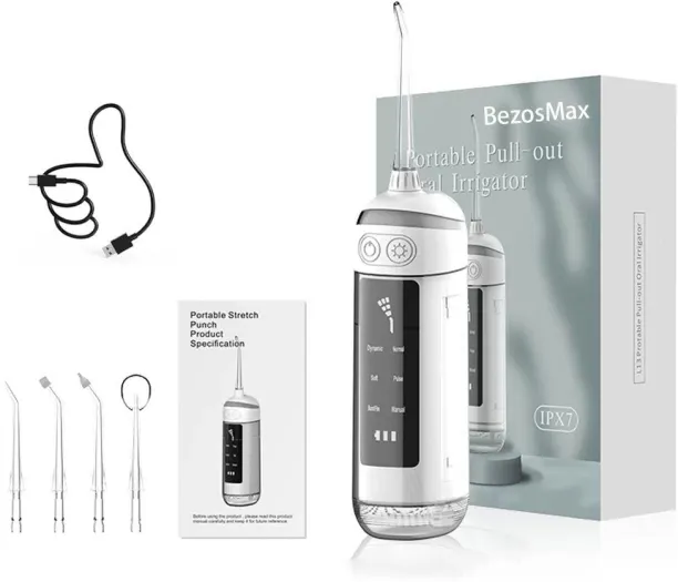 BezosMax Cordless Water Flosser with 6 Cleaning Modes for Braces, Portable Oral Irrigator featuring…