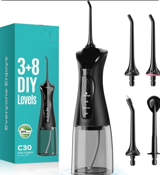 Zuosheng Water Dental Flosser Pick for Teeth C30(FC5360): 4 Modes Cordless Portable 300ML Larger Ta…