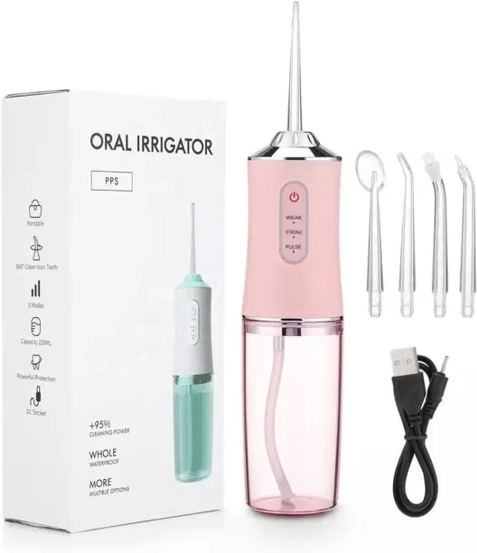 Generic Water Flosser Cordless Oral Irrigator Mini Portable 220ml Sink USB Rechargeable Battery Rec…