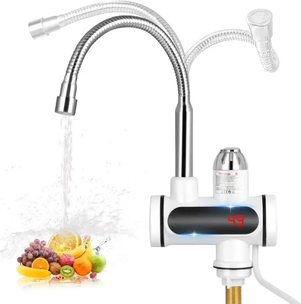 SpSp Instant Hot Water Tap, 220V 3000W Electric Instant Heating Faucet, Stainless Steel Boiling Wat…