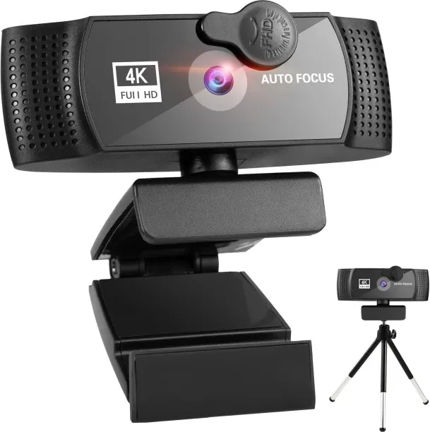 SHIJIN Webcam ，4K Full Web Camera ，PC Computer Laptop Cam Microphone Autofocus Webcamera Webcams  W…