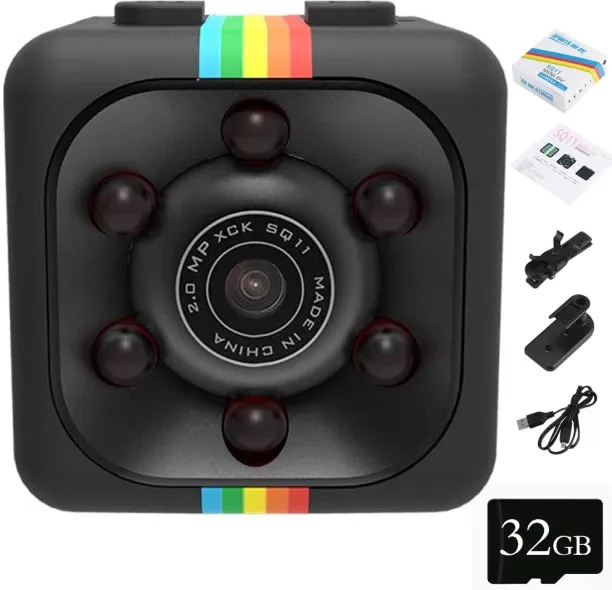 Liuyifei Portable HD Video Recorder with Night Vision, Motion Detection, Adjustable Mount & 32GB TF…