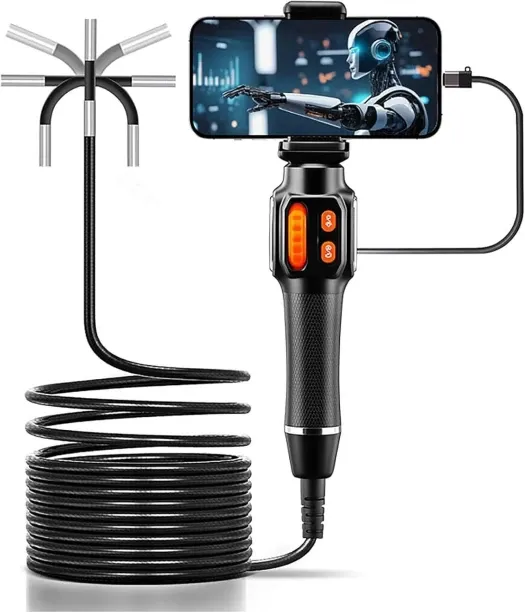 WEIWEISTORE Handheld Endoscope, Portable Borescope with Articulated Probe, High-Definition Pixels &…